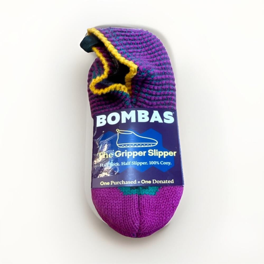 Bombas the Gripper slipper Cushioned Socks Youth 1-5 Purple‎ Yellow Green